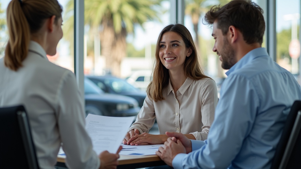 Auto insurance agent meeting with couple Florida