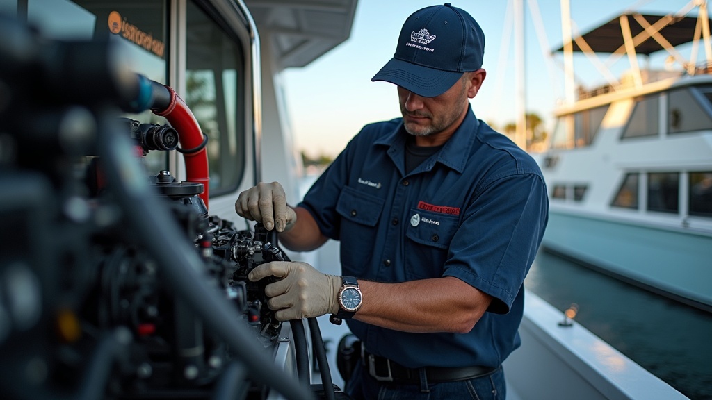 Marine mechanic at Florida marina boat insurance
