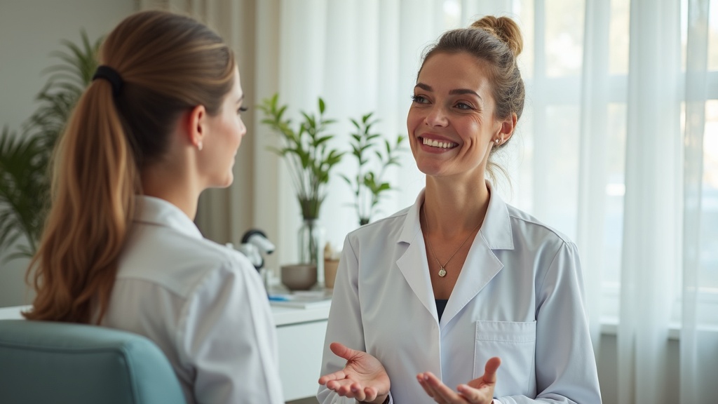 Esthetician consulting with client in Florida salon