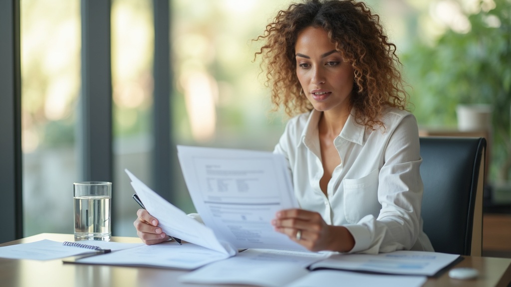 Professional reviewing long-term disability insurance income protection documents