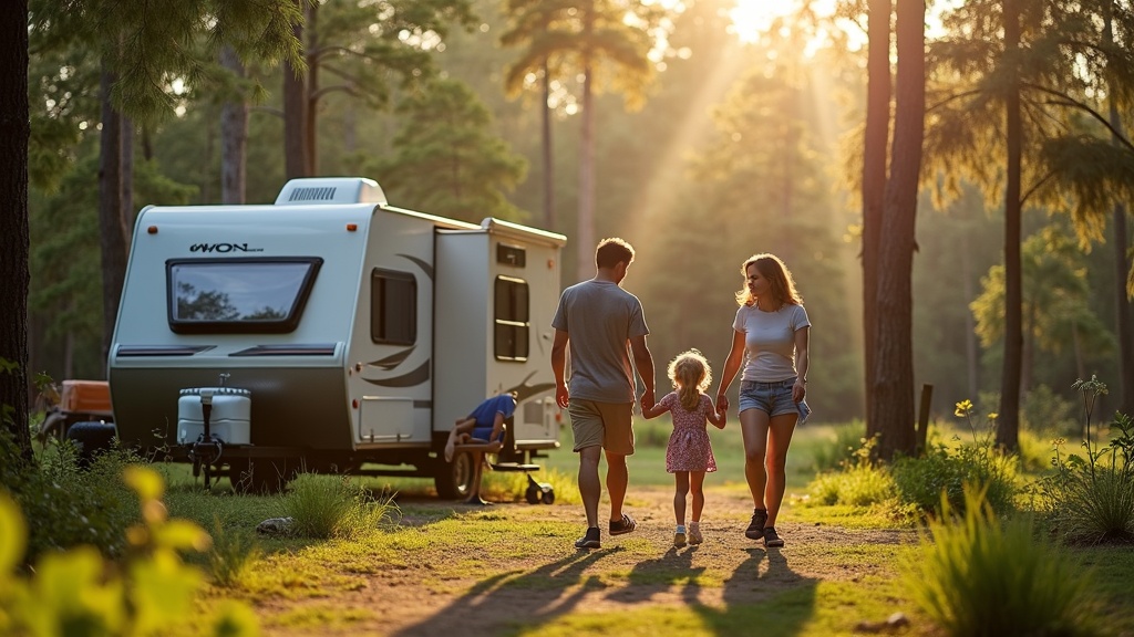 Family camping with RV in Florida state park insurance