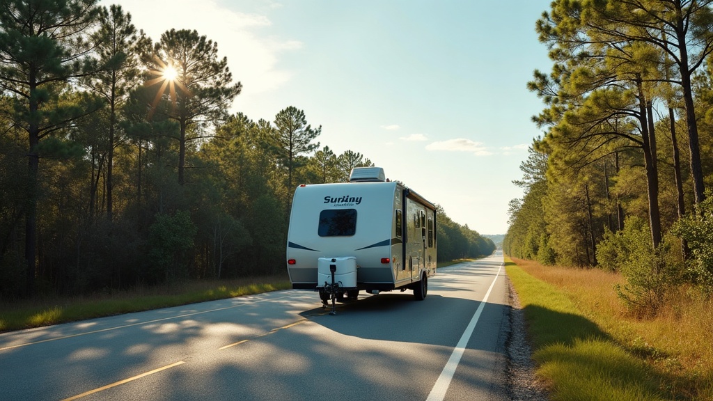 Travel trailer on Florida highway RV insurance