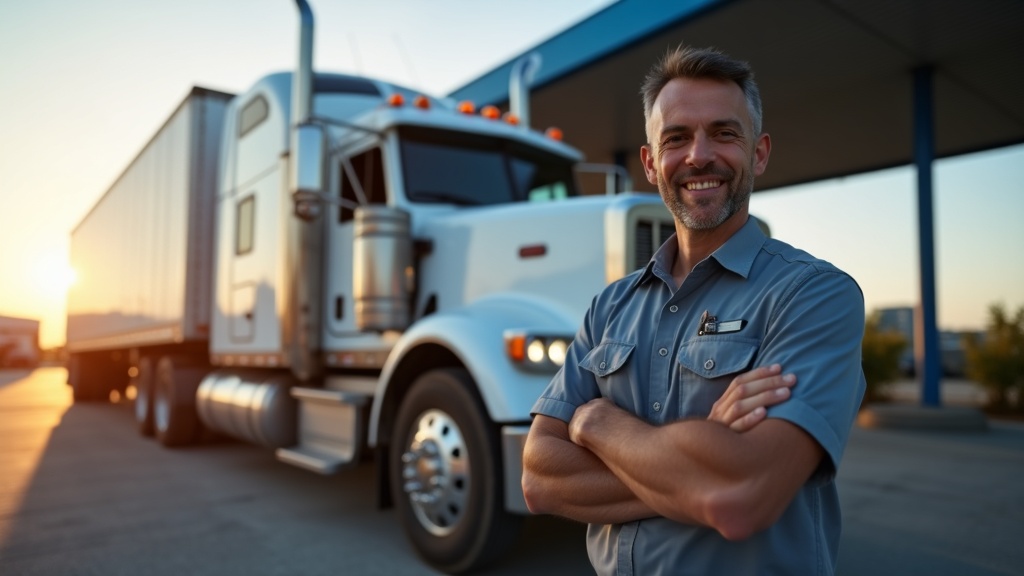 Truck driver at Florida truck stop insurance